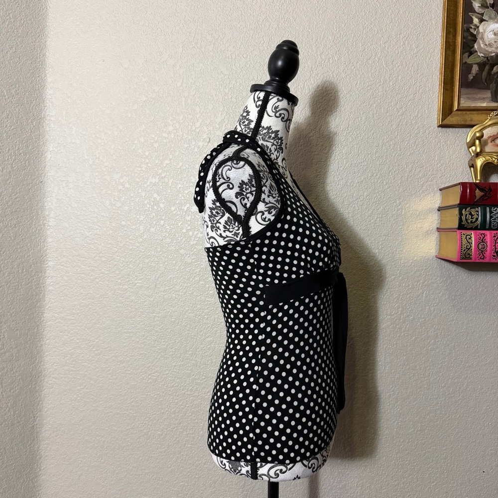 Trixxi Black and White Polka Dot Halter Top - Picture 2 of 4